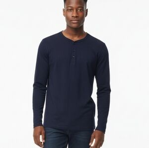 Isaac Mizrahi Navy Long Sleeve Henley